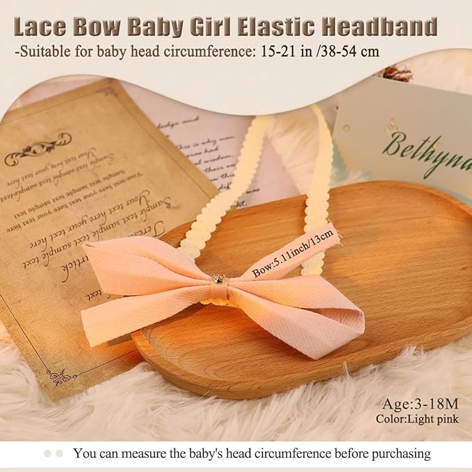 Bethynas Baby Girls Cute Bow-knot Headband Soft Lace Floral Hairbands Newborn Infant Toddlers Kids Hair Accessories (Style 6)