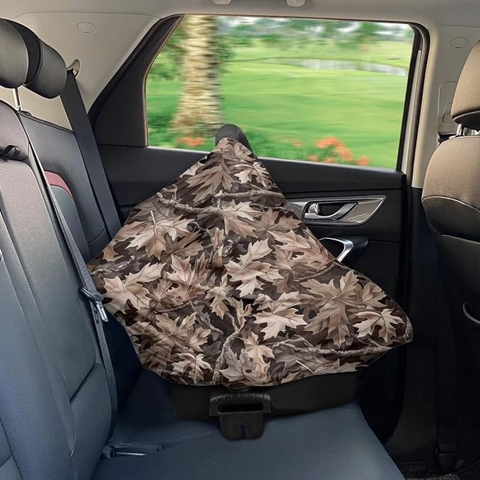 Camo Hunting Baby Stuff Car Seat Cover for Baby Carseat Covers for Girl Boy Stretchy Soft Breathable Breastfeeding Infant Car Seat Canopy Carrier Cover