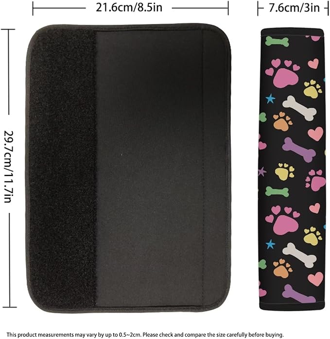 Dog Paw Prints Soft Car Seat Shoulder Strap Pads Seatbelt Strap Cover Carseat Straps Covers Seat Belt Cover Pad for Kids 4 Pack Seatbelt Covers Compatible with Most Car