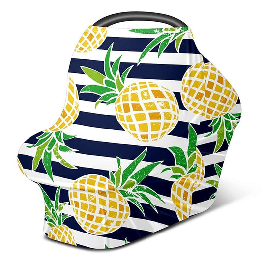 Baby Car Seat Stroller Covers Beautiful Pineapple Nursing Cover Breastfeeding Scarf Soft Breathable Stretchy Infant Car Canopy Coverage Carseat Cover for Boys and Girls Multi Use
