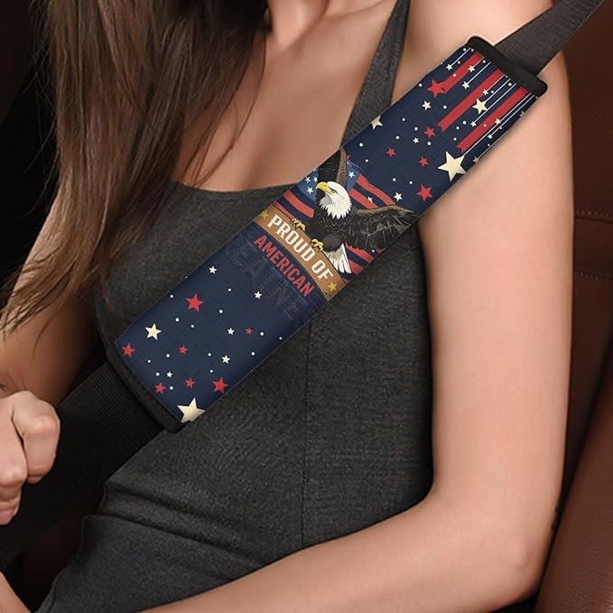AFPANQZ Eagle 250 Years Automotive Seat Belt Covers Pads 2 Piece for Womens Kids Youth Car Accessories Safety Seatbelt Cushion Pillow Universal Fit Bag Shoulder Straps Pads