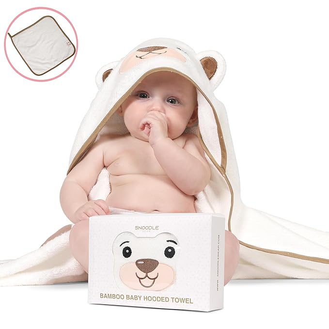 Hands-Free Rayon Bamboo Hooded Baby Towel Extra Large for Boys and Girls Organic Rayon Bamboo Soft Baby Towel Newborn Essentials Gift Toddlers Set