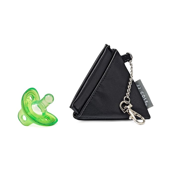 JJ Cole Vegan Leather Pyramid Pacifier Pouch, Black