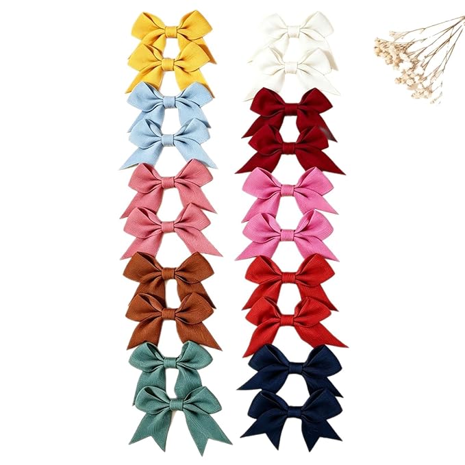 20PCS Fabric Bow Hair Clips, Swallowtail Shape, Multicolor Butterfly Bow Barrettes for Girls, Daily Spring Autumn Hair Accessories Alligator Clip for Little Girls Toddler Kids Teens