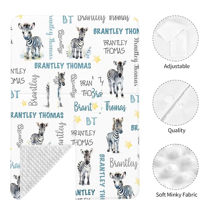 Personalized Baby Car Seat Cover Winter Custom Minky Carseat Cover Boy Girls with Name Zebra Carseat Canopy Customized Car Seat Canopy Infant Carrier Covers Nursing Cover Toddler Blanket