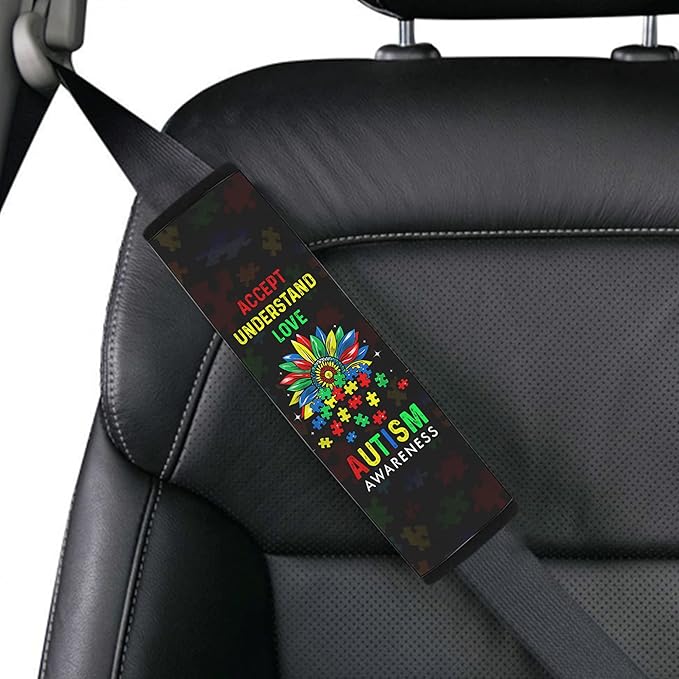 Accept Understand Love Autism Awareness Seat Belt Covers Special Need Autistic Car Seat Belt Covers for Kid Children Medical Alert 15