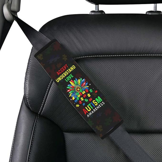 Accept Understand Love Autism Awareness Seat Belt Covers Special Need Autistic Car Seat Belt Covers for Kid Children Medical Alert 15