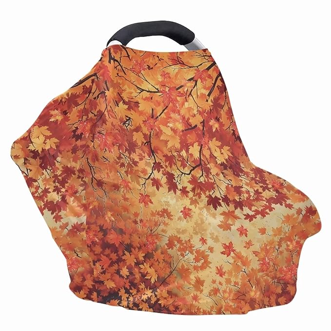 AFPANQZ Maples Stretchy Baby Car Seat Nursing Breastfeeding Cover Kit Super Breathable Multiuse Infant Carseat Canopy Stroller Cover Scarf for All Seasons Girl Boy Baby