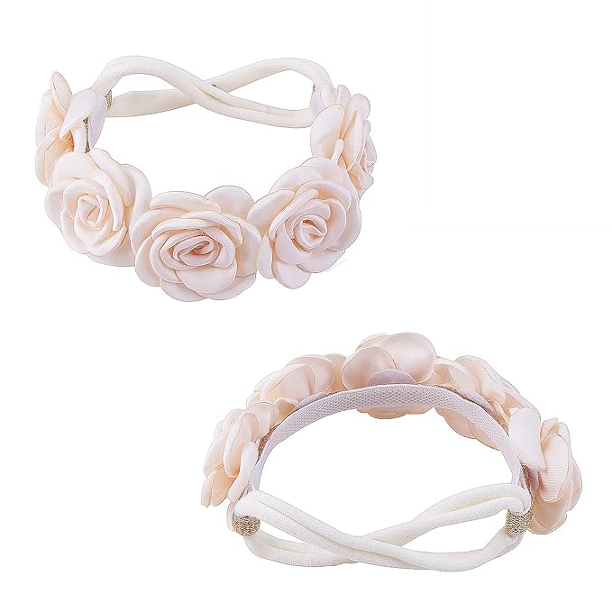 Flower Headband for Baby Girl Elastic Baby Floral Headbands Crown Hairbands Hair Accessories for Newborn Infant Toddlers Kids 3pcs/set
