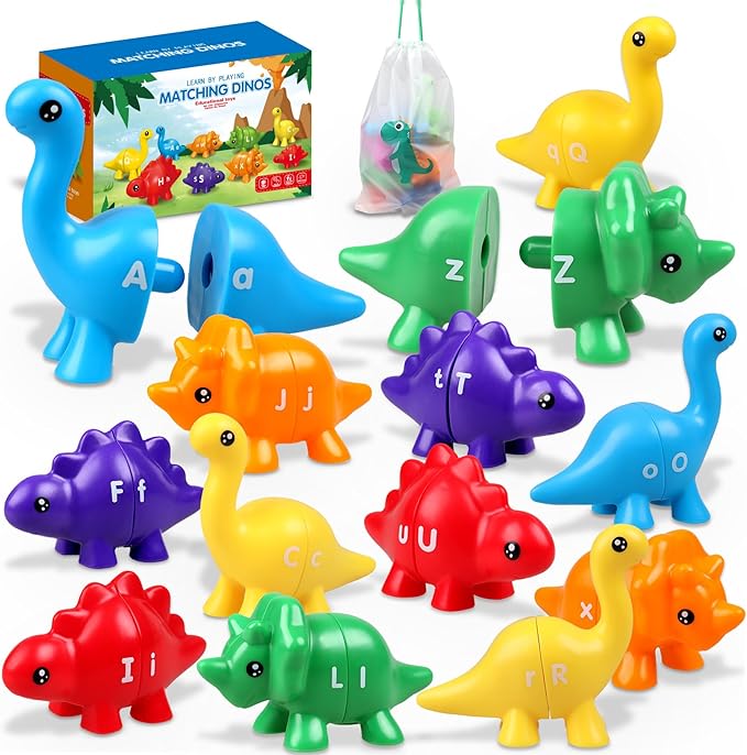 Anzimo Toddler Dinosaur Montessori Toys for 1 2 3 4 Year Old Boy Girl Birthday Gift - Kids Preschool Learning Activities Educational Travel Outdoor Sensory Toys for Toddlers 1-3