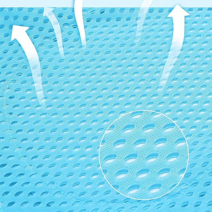 Baby Bath Seat Support Net Infant Bathing Support Mat Newborn Bath Tub Seat Cushion Pad with Five Safety Support Corner Adjustable Mesh Bathtub Sling Non Slip Shower Pad for 0-18 Months (Blue)