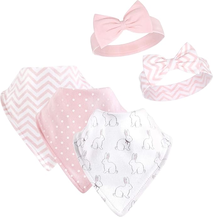 Hudson Baby Unisex Baby Cotton Bib and Headband Set