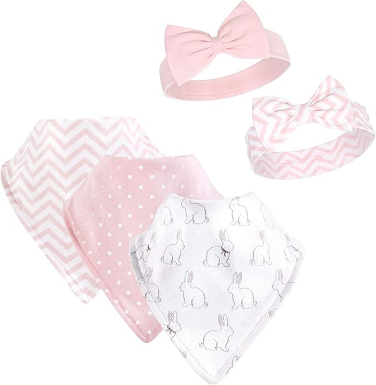 Hudson Baby Unisex Baby Cotton Bib and Headband Set