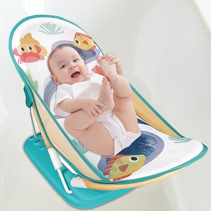 Foldable Toddler Bather - Bathtub Foldable Toddler Bath Bather Seat | Foldable Baby Bather with Bath Stand | Toddler Folding Shower Rack for Bathtub Counter Sink Bathroom