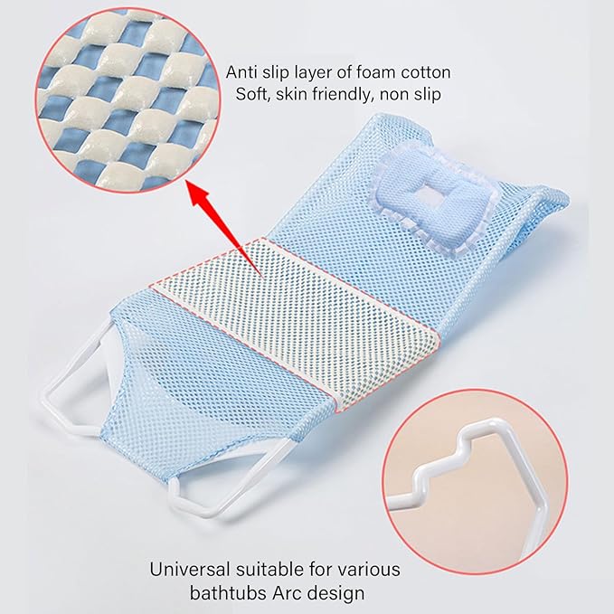 Comfortable Shower Bath Tub Infant Bath Pad Baby Bath Net for Toddler Newborns 0-6 Months