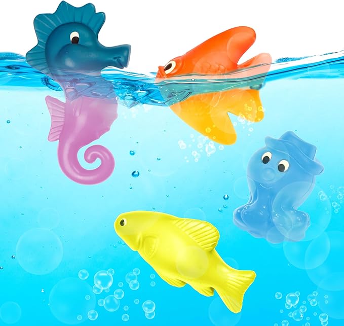 B. toys – Little Fisher's Kit Magnetic Fishing Playset – 2 Rods & 8 Color – Changing Sea Animals for Pool, Tub Play – Educational Toddler Toys for Hand – Eye Coordination – 3+ Years