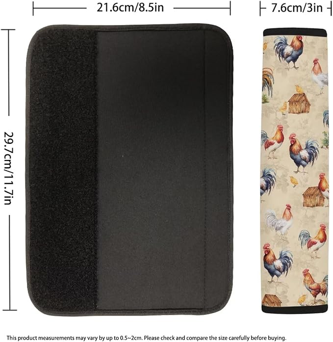 AFPANQZ Auto Seat Belt Covers Funny Rooster Print 2 Pack Safety Seatbelt Pad Cushion Kit Universa Backpack Shoulder Straps Pads Comfortable Seatbelt Cushion