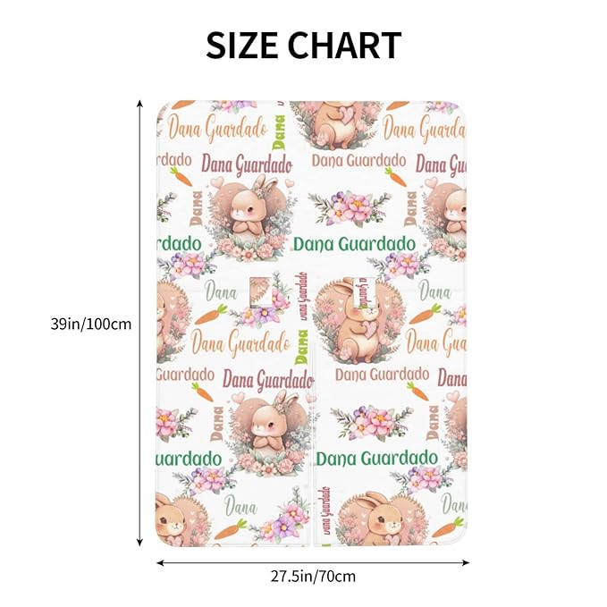 Personalized Cute Rabbit Baby Car Seat Cover for Girl, Customized Name Nursing Covers Breastfeeding Scarf, Multi Use Infant Carseat Canopy for Newborn Carrier/Stroller/Shopping Cart/High Chair