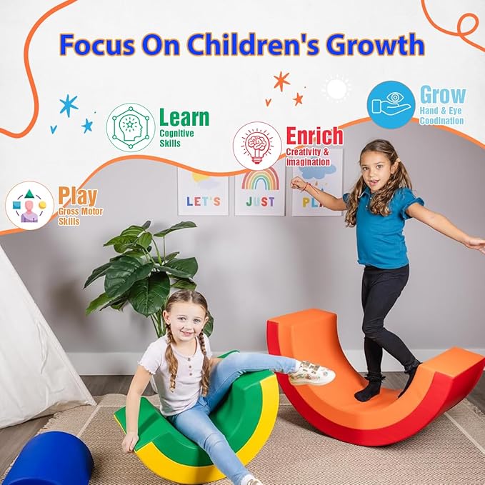 Schooled Arc Rainbow Climber Playset - Soft Play Activity Set for Toddlers - Children's Indoor Gym for Preschools daycares and Homes