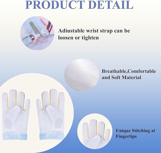 Thumb Sucking Guard Stop 5 Fingers Sucking Gloves for Baby Nail Biting Prevention Breathable Thumb Sucking Stopper Anti Finger Chewing Gloves for Kids (XL)