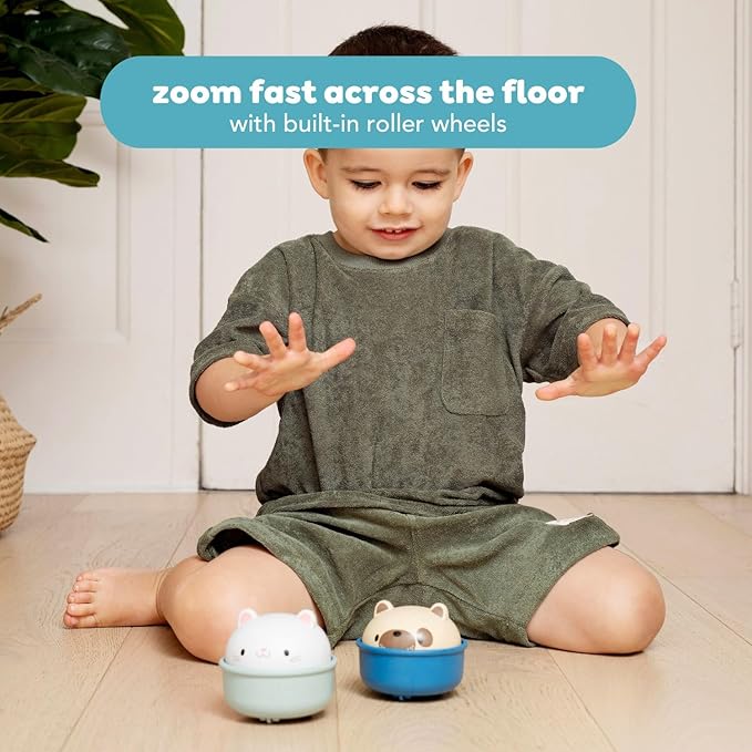Tiger Tribe: Rocking Roller Dog - 2-in-1 Versatile Toy: Wobble Animal Converts to Racer, Zoom Across The Floor, Battery Free, Kids & Toddler 18mo+
