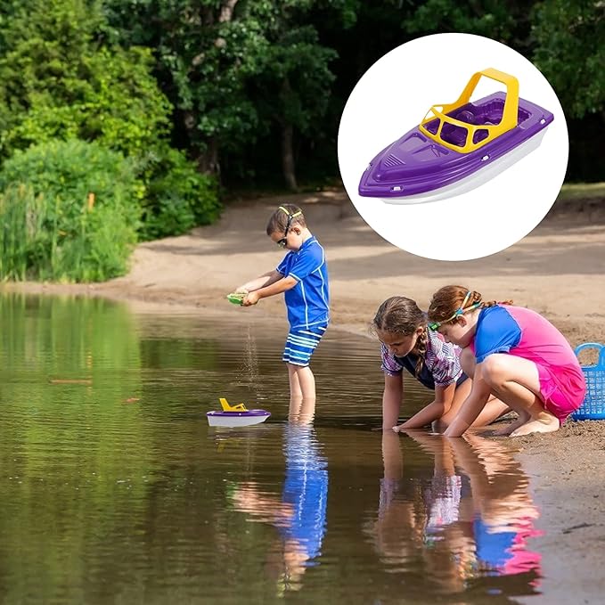 TOYANDONA Boat Bath Toy - Floating Speedboat Bathtub Toy Boat Plastic for Baby Toddler Bath Kids Shower Pool Beach and Water Play