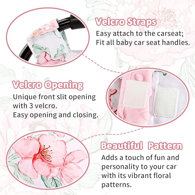 DILIMI Car Seat Cover Baby Girl, Minky Warm Winter Car Seat Covers for Babies, Peekaboo Opening Infant Car Seat Cover, Nursing Cover Carseat Canopy, Pink Flower