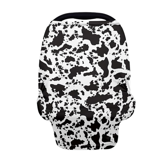 Wanyint Cow Print Car Seat Covers Universal Fit Carseat Canopy Covers for Babies,Breathable Breastfeeding Scarf Nursing Covers Carseat Canopy for Boys Girls
