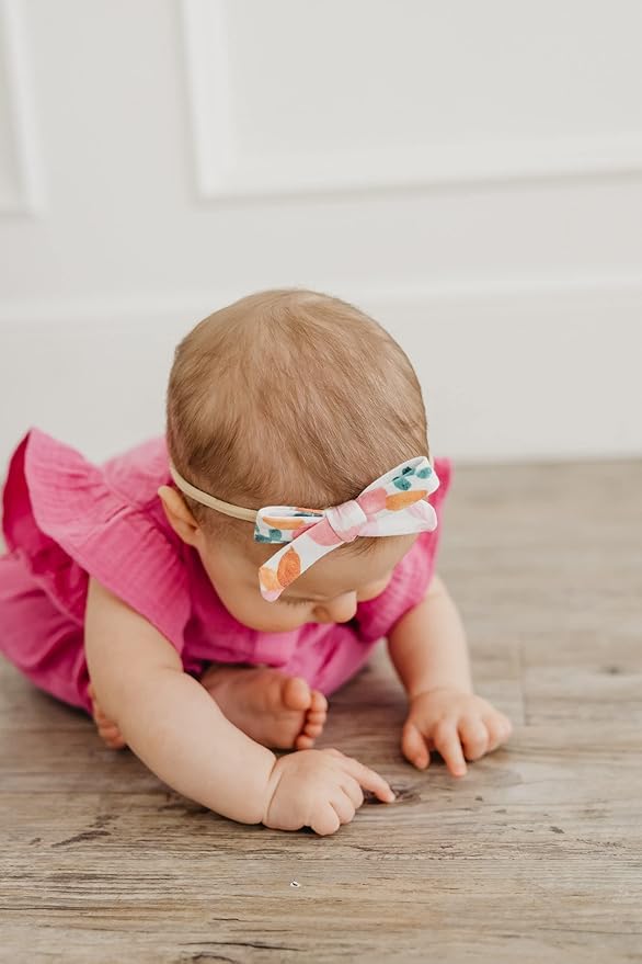 Copper Pearl Ribbon Baby Bow Siena