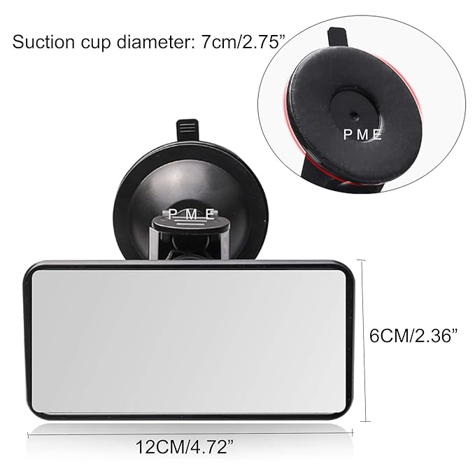 Rear View Mirror for Backseat with Baby- in- Car Sticker, Interior Car Suction Cup Windshield Mirror Strong Sucker Flat Rear View Mirror for Baby Infant Child New