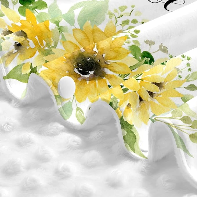 Custom Baby Car Seat Canopy with Name, Personalized Stroller Baby Car Seat Covers for Boys Girls, Minky Nursing Carseat Cover for Breastfeeding, Car Seat Canopies for Infant Newborn(Sunflower)