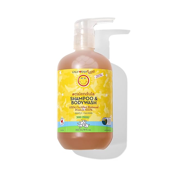 California Kids Shampoo + Body Wash | Calendula | Soothing Skin Care for Kids + Teens| 100% Plant-Based | Lavender Scent | Hypoallergenic | 19 oz