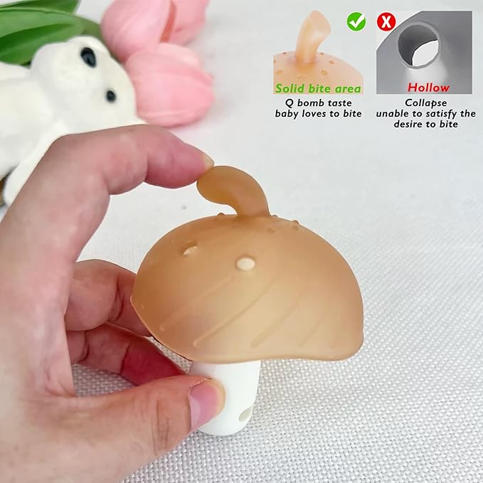 Baby Umbrella teether Toy for Babies 2-12 Months,Infant Chew Toy with Travel Case, Easy to Hold & Clean Teething Relief, None Glue,Baby Registry Must Have, for Night