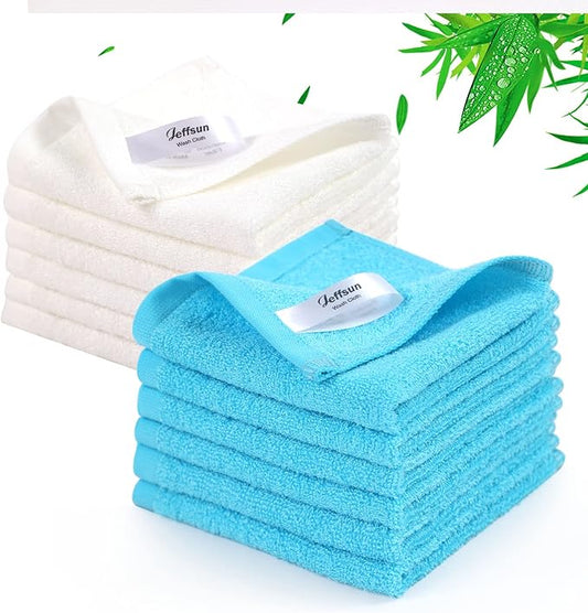 Baby Washcloths 12 Pack, 10x10 inch Heavenly Soft Wash Cloths for Face and Body, Gentle & Safe White Face Towel on Sensitive Skin, Baby Essentials Bath Shower Gifts for Boy Infant Kid Toddler Child