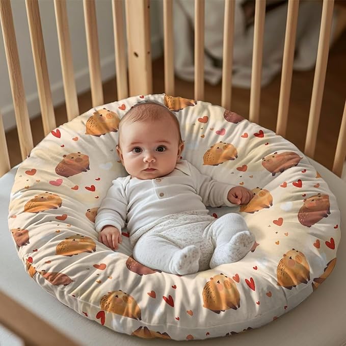 Newborn Lounger Cover, Removable Newborn Lounger Cover Soft Baby Lounger Slipcover Reusable Infant Lounger Pillow Cover for Boys Girls Capybara