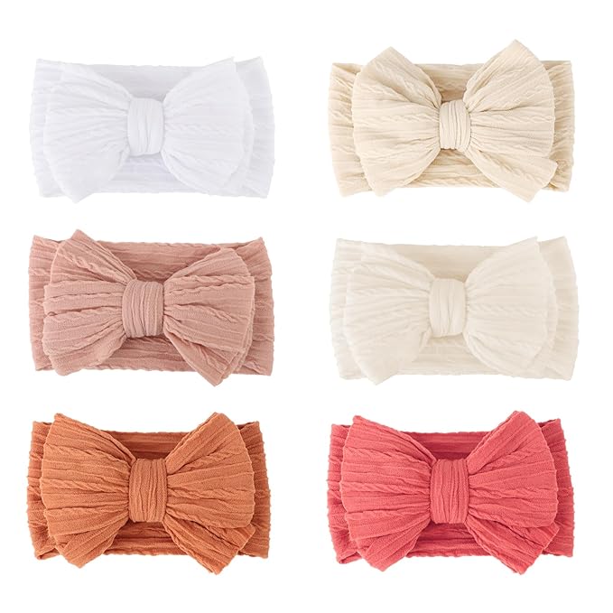 AQOKKA Baby Bows Headbands Nylon Baby Girl Headbands Soft Handmade Hairbands Toddler Hair Accessories for Girls Baby Newborn Infant Kids