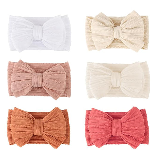 AQOKKA Baby Bows Headbands Nylon Baby Girl Headbands Soft Handmade Hairbands Toddler Hair Accessories for Girls Baby Newborn Infant Kids