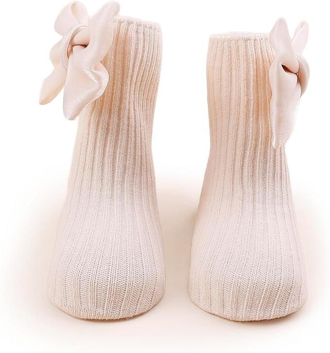 Baby Girls Headband & Socks Set, Cute Socks with Flower Hair Bows Baby Accessories Gifts for Newborn Infant Toddler