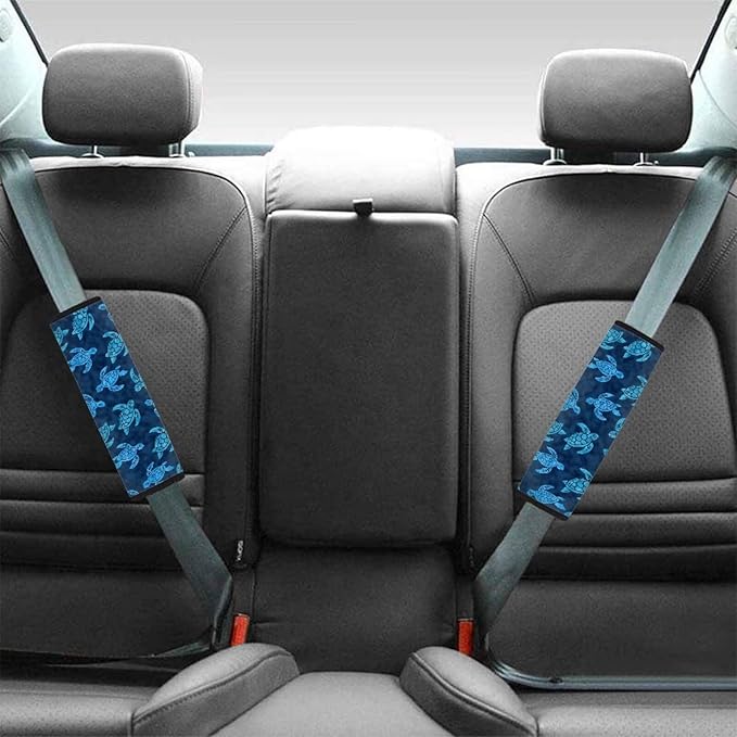 AFPANQZ Blue Sea Turtle Auto Seat Belt Cover Pads for Men Women 2 Piece Safety Seatbelt Pad Cushion Universal Fit for Truck Van Sedans SUVs Bohemian Red Shoulder Strap Pads