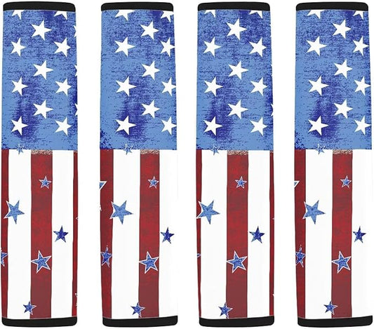 American Flag 4 Pack Seat Belt Cover Car Seat Shoulder Strap Pads Seat Belt Pad Seatbelt Covers Compatible with Most Car Accessories for Women