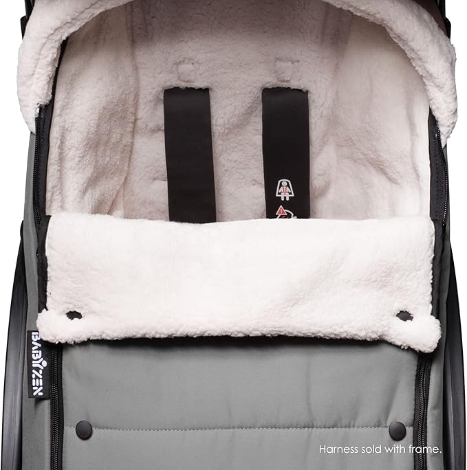 Babyzen YOYO Footmuff - Sherpa Lining & Fleece Hood with Drawstring to Keep Baby Warm - Includes Carrying Bag - Machine Washable