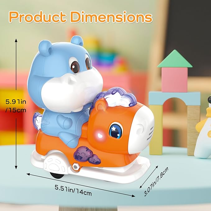Baby Crawling Walking Toys for Toddlers with Adorable Shape, Musical Car Crawling Developmental Toys with Sounds and Lights, Ideal Gifts for Babies