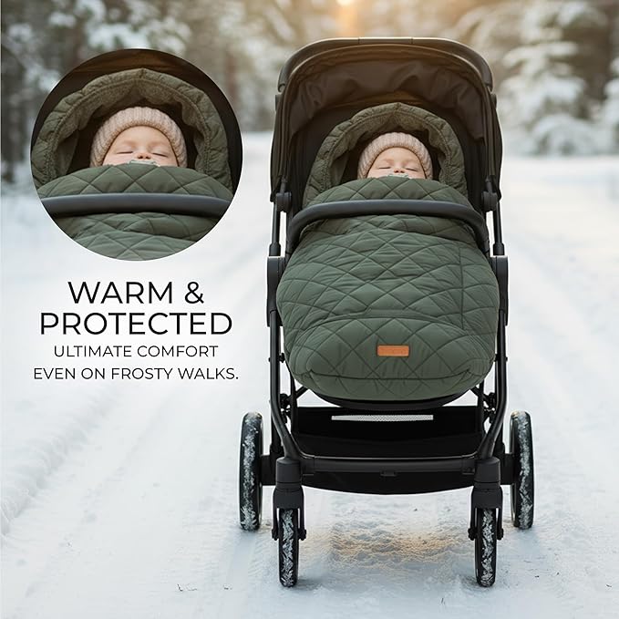 Warm and Cozy Winter Stroller Cover for Baby - Waterproof Bunting Bag with Soft Fleece Lining and Universal Fit for Strollers - Protective Footmuff Blanket for Ultimate Comfort in Wind, Rain & Snow