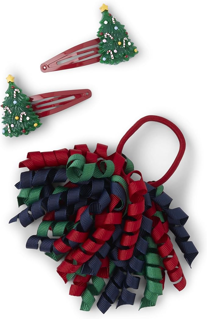 Gymboree Girls' and Toddler 3-Pack Snap Clips & Tie Hair Accessories