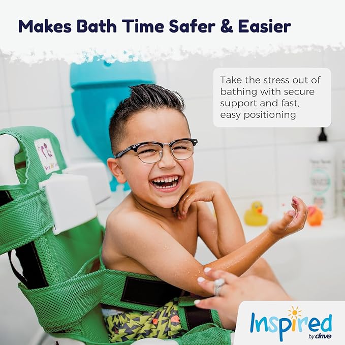 Inspired by Drive Otter Pediatric Bathing System Shower Chair, Small, Green