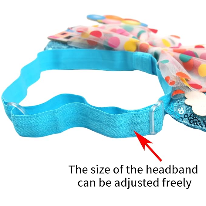bianbaistar Newborn Bows for Girls Toddler Hair Bows Elastic Adjustable Headband Mouse Ears Up Scrunchies Essencial Accessories for Trip Headwear for Women (Rainbowdot)