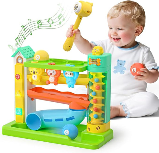 Musical Baby Toys for 1 Year Old Boy Gifts, 1st Birthday Gift First Present for One Yr, Pound A Ball Development Toy for 9-12-18 Months, Interactive Learning Toddler Toys for 1 Year Old Boys Girls