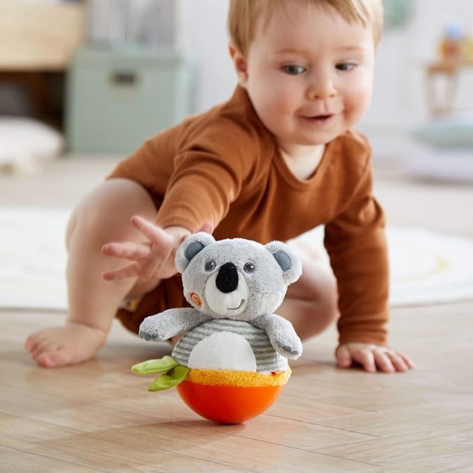 HABA Roly Poly Koala Wobbly Animal Chiming Baby Sensory Toys for Tummytime, Ideal Baby Toy for 6 Months+