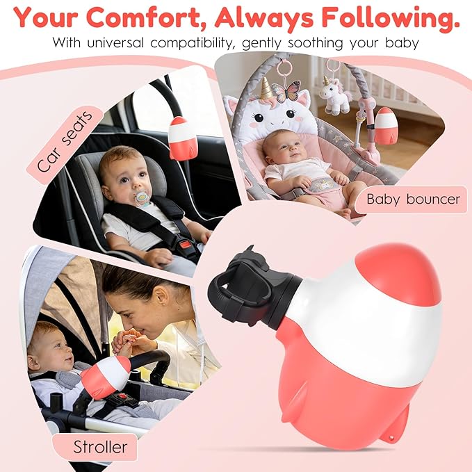 Hands-Free Baby Stroller Rocker | Automatic Rocking Device for Cribs, Bouncers, and Strollers | Baby Vibrating Soother with 5-Speed Settings, 12-Hour Portable Use, 40-Minute Timer, Newborn Essential