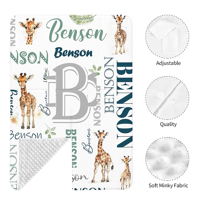 Personalized Winter Car Seat Covers for Babies with Name Giraffe Minky Baby Car Seat Cover for Boys Girls Custom Infant Carseat Covers Baby Blanket Nursing Cover Breastfeeding Scarf